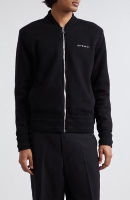 Givenchy 4G Wool Knit Varsity Jacket in Black