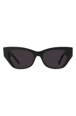 Givenchy 55mm Cat Eye Sunglasses in Matte Black /Smoke