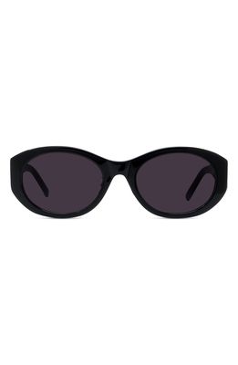 Givenchy 55mm Polarized Oval Sunglasses in Shiny Black /Smoke