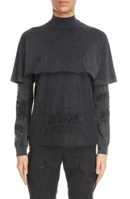 Givenchy All in One Logo Cotton Top in Faded Black