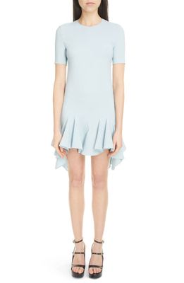 Givenchy Asymmetric Ruffle Hem Dress in Grey Blue