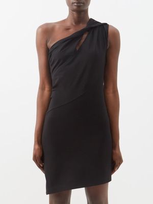 Givenchy - Asymmetric Twist-front Jersey Dress - Womens - Black