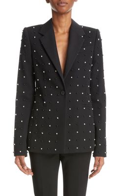 Givenchy Bead & Crystal Embellished Single Breasted Jacket in Black