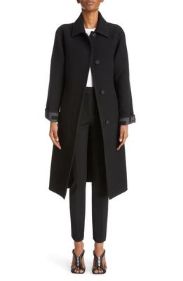 Givenchy Belted Wool & Silk Coat in Black/Grey