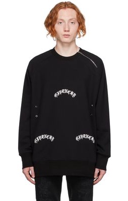 Givenchy Black Oversized Metallic Detail Sweatshirt