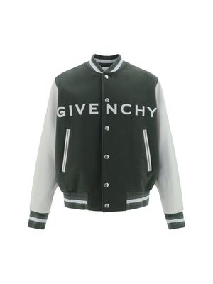 Givenchy Bomber Jacket In Wool And Leather