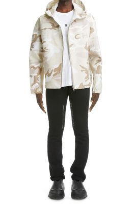 Givenchy Camouflage Logo Cotton Windbreaker in Light Beige/Beige