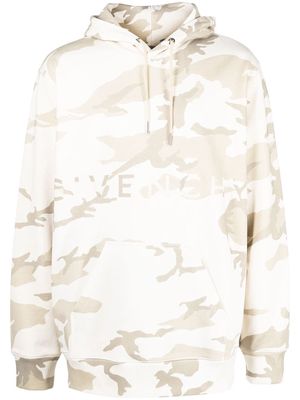 Givenchy camouflage-pattern logo-print hoodie - Neutrals
