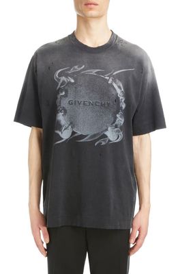 Givenchy Casual Fit Cotton Graphic T-Shirt in Black