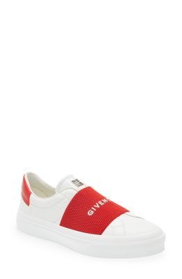 Givenchy City Sport Slip-On Sneaker in White/Red