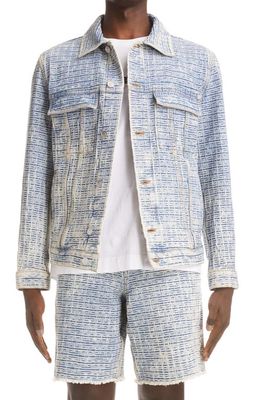 Givenchy Classic Fit 4G Jacquard Denim Jacket in Blue/White