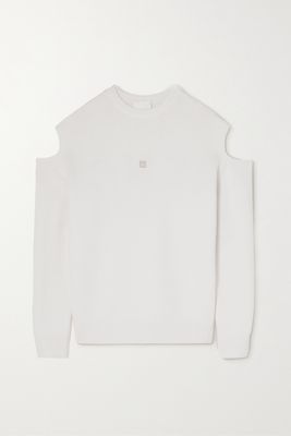 Givenchy - Cold-shoulder Intarsia Wool And Cashmere-blend Sweater - White