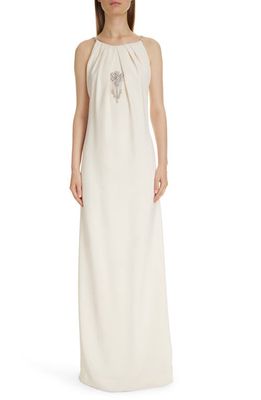 Givenchy Crystal Embellished Draped Gown in Ivory