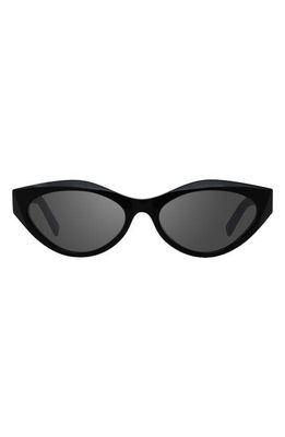 Givenchy Day 56mm Mirrored Cat Eye Sunglasses in Shiny Black /Smoke Mirror