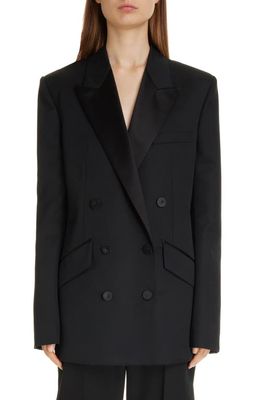 Givenchy Double Breasted Wool & Mohair Jacket in Black