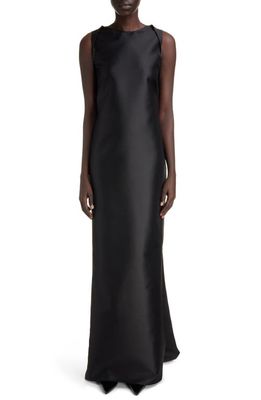 Givenchy Draped Open Back Wool & Silk Gown in Black