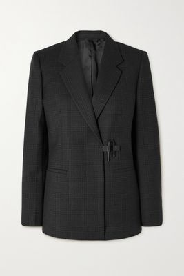Givenchy - Embellished Checked Wool Blazer - Gray
