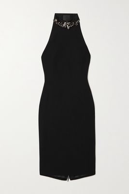 Givenchy - Embellished Cutout Crepe Dress - Black