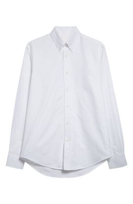 Givenchy Embroidered 4G Logo Cotton Button-Down Shirt in White