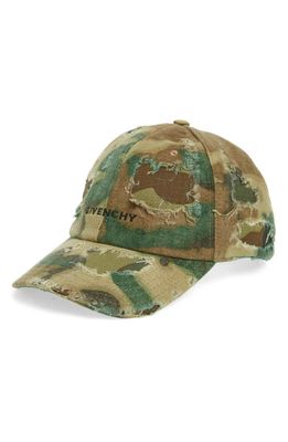 Givenchy Embroidered Camouflage Baseball Cap in Green/Brown/Khaki