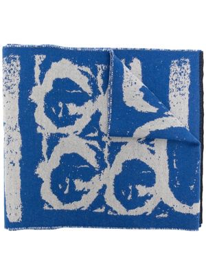 Givenchy embroidered knitted scarf - Blue