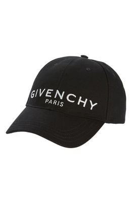 Givenchy Embroidered Logo Baseball Cap in Black