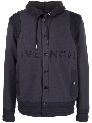 Givenchy embroidered-logo hooded jacket - Blue
