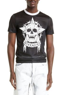 Givenchy Extra Slim Fit Mesh Graphic T-Shirt in Black