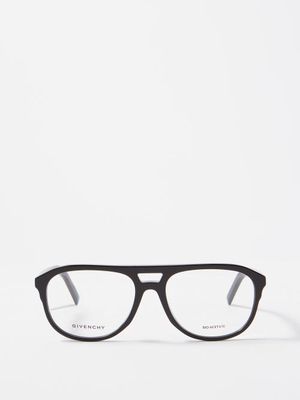 Givenchy Eyewear - X Haas Brothers Aviator Acetate Glasses - Womens - Black Clear