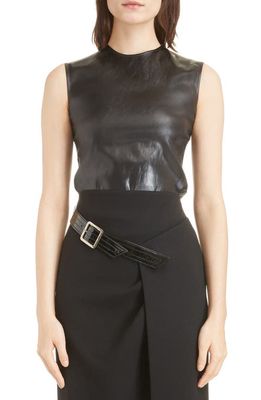 Givenchy Faux Leather Tank Top in Black