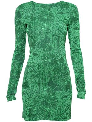 Givenchy floral-jacquard lurex minidress - Green