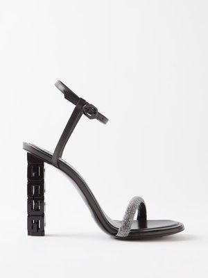 Givenchy - G Cube 105 Crystal-strap Leather Sandals - Womens - Black Silver