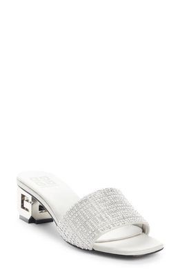 Givenchy G-Cube Embellished Slide Sandal in 040-Silvery