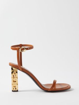 Givenchy - G-cube Heel 85 Leather Sandals - Womens - Camel