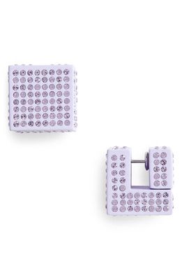 Givenchy G Square Crystal Embellished Cube Earrings in Lilac