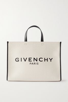Givenchy - G-tote Medium Leather-trimmed Embossed Printed Coated-canvas Tote - Off-white