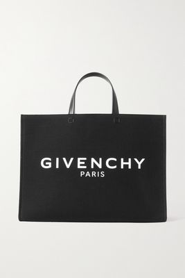 Givenchy - G-tote Medium Leather-trimmed Printed Canvas Bag - Black