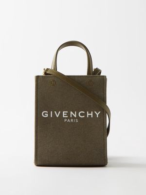 Givenchy - G-tote Mini Logo-print Canvas Tote Bag - Womens - Khaki