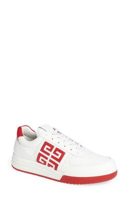 Givenchy G4 Low Top Sneaker in White/Red