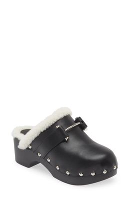 Givenchy Genuine Shearling Lined Platform Clog in Black/White