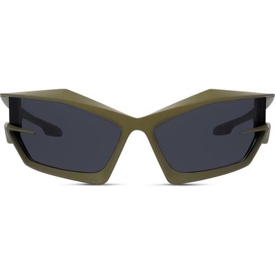 Givenchy Geometric Sunglasses in Matte Dark Green /Smoke