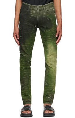 Givenchy Green Distressed Jeans
