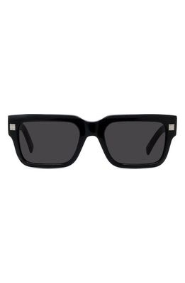 Givenchy GV Day 53mm Square Sunglasses in Shiny Black /Smoke