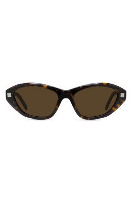 Givenchy GV Day 55mm Cat Eye Sunglasses in Dark Havana /Roviex