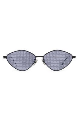 Givenchy GV Speed 57mm Geometric Sunglasses in Matte Black /Smoke Mirror