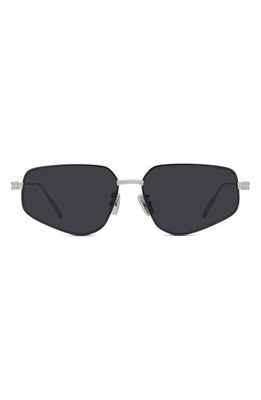 Givenchy GV Speed Gradient Geometric Sunglasses in Shiny Palladium /Smoke