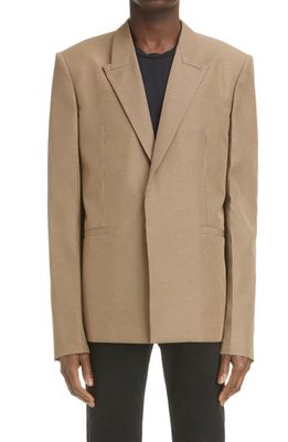 Givenchy Houndstooth One-Button Jacket in Light Brown/Brown