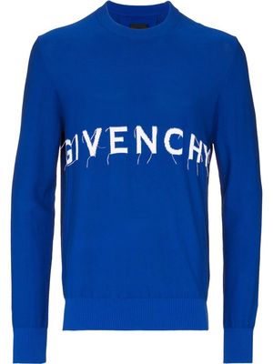 Givenchy intarsia-knit logo jumper - Blue