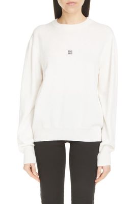 Givenchy Intarsia Logo Wool & Cashmere Sweater in White/Black