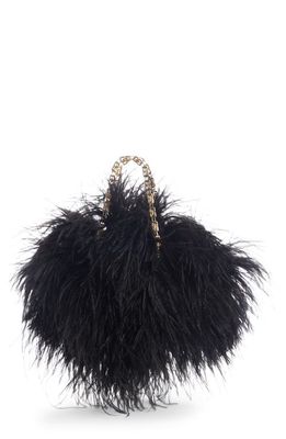 Givenchy Kenny Silk & Feather Handbag in Black